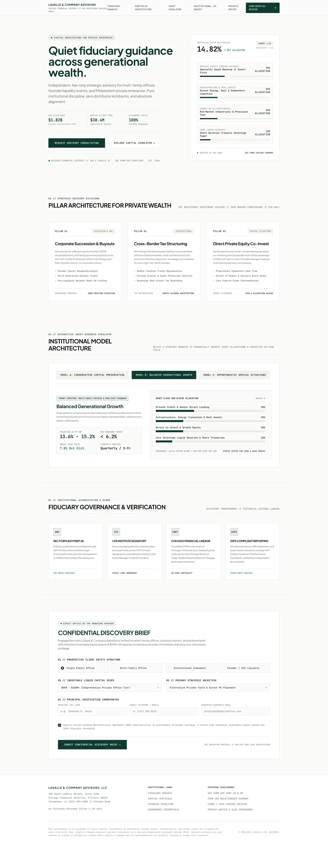 Дизайн сайта LaSalle & Company Advisors