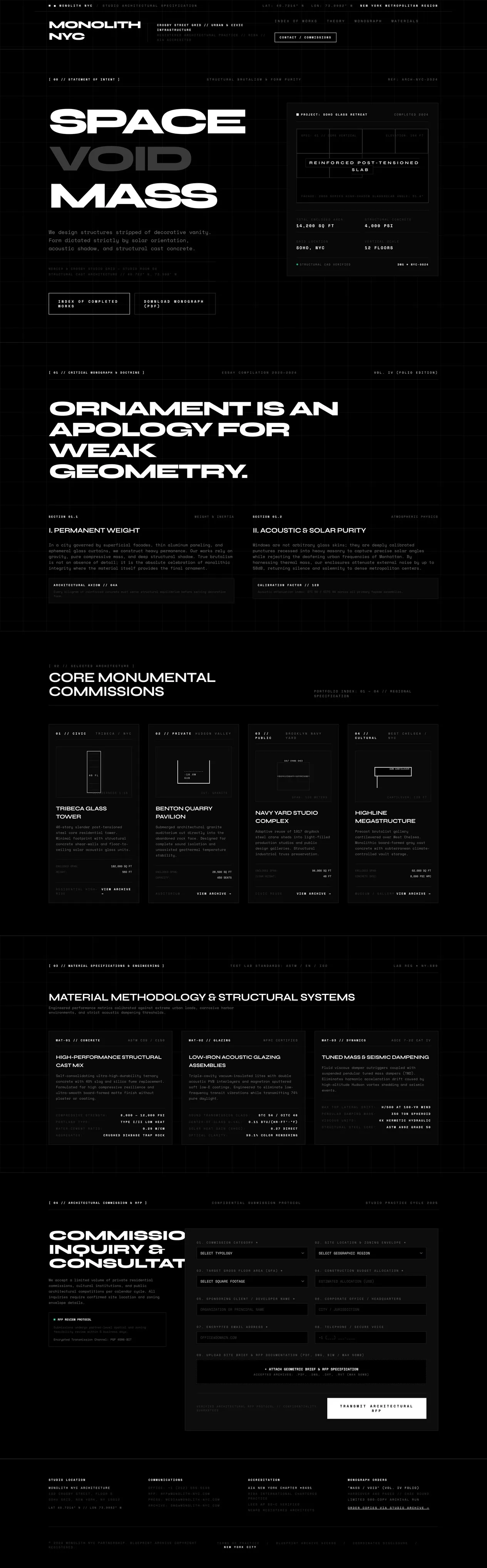 Дизайн сайта Monolith NYC